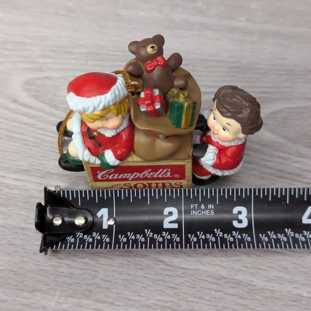 Vintage 1996 Campbell's Soup Kids Sled Christmas Ornament w/Original Box